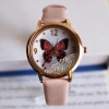 The butterfly watch for ladies is fashionable and lucky. The women's watch with a rotating bead is elegant and grand. The women's leather watch is simple and elegant. The quartz wristwatch is a display product Item Picture